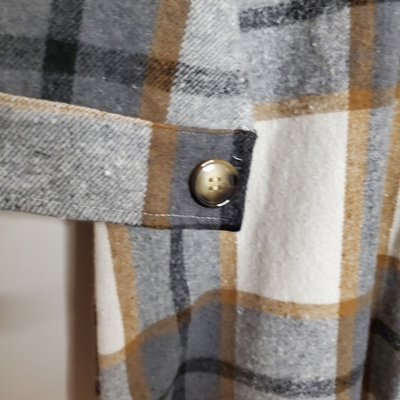 #70 BOUTIQUE LARGE Oversized Shacket Cozy Comfy Jacket Shirt Plaid Flannel - Picture 3 of 6